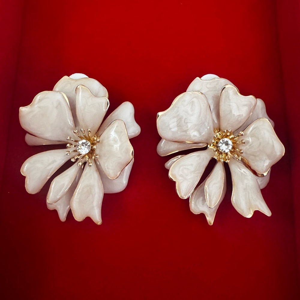 Large Flower Earrings Statement Piece #Oldmoney S… - image 1